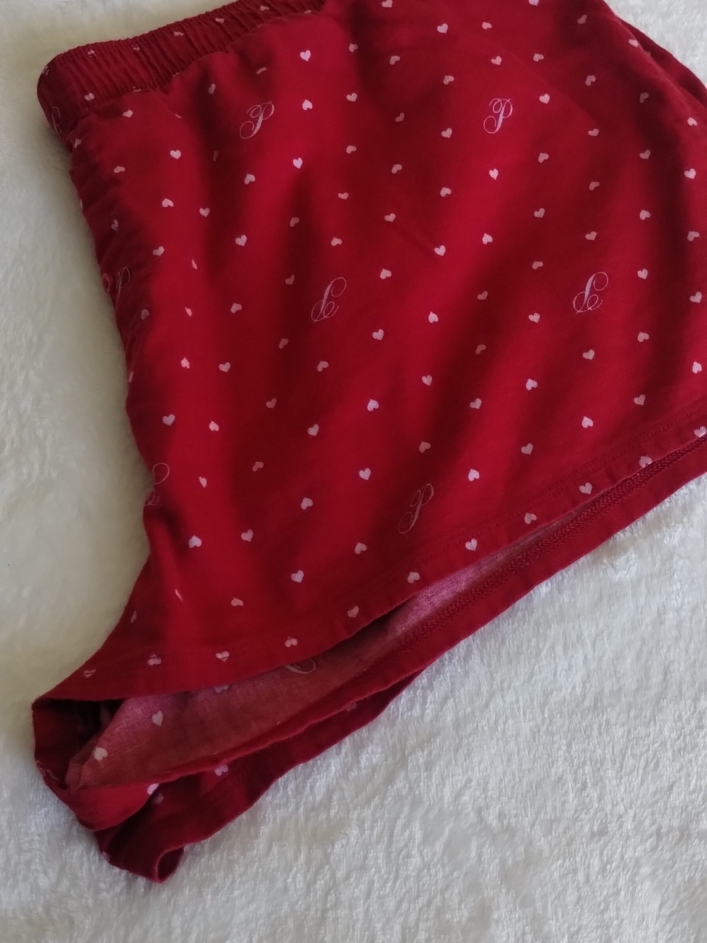 PINK Victoria's Secret Red Heart Print Cotton Boxer Shorts